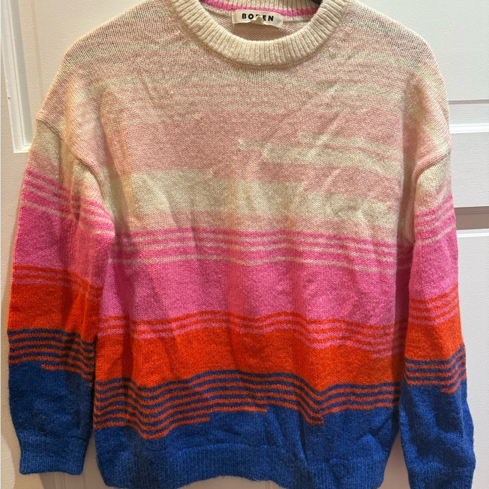 Boden Women’s Sweater in Cream, Pink, Orange, and Blue